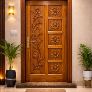 Sheesham Wood Door (Flower Design)