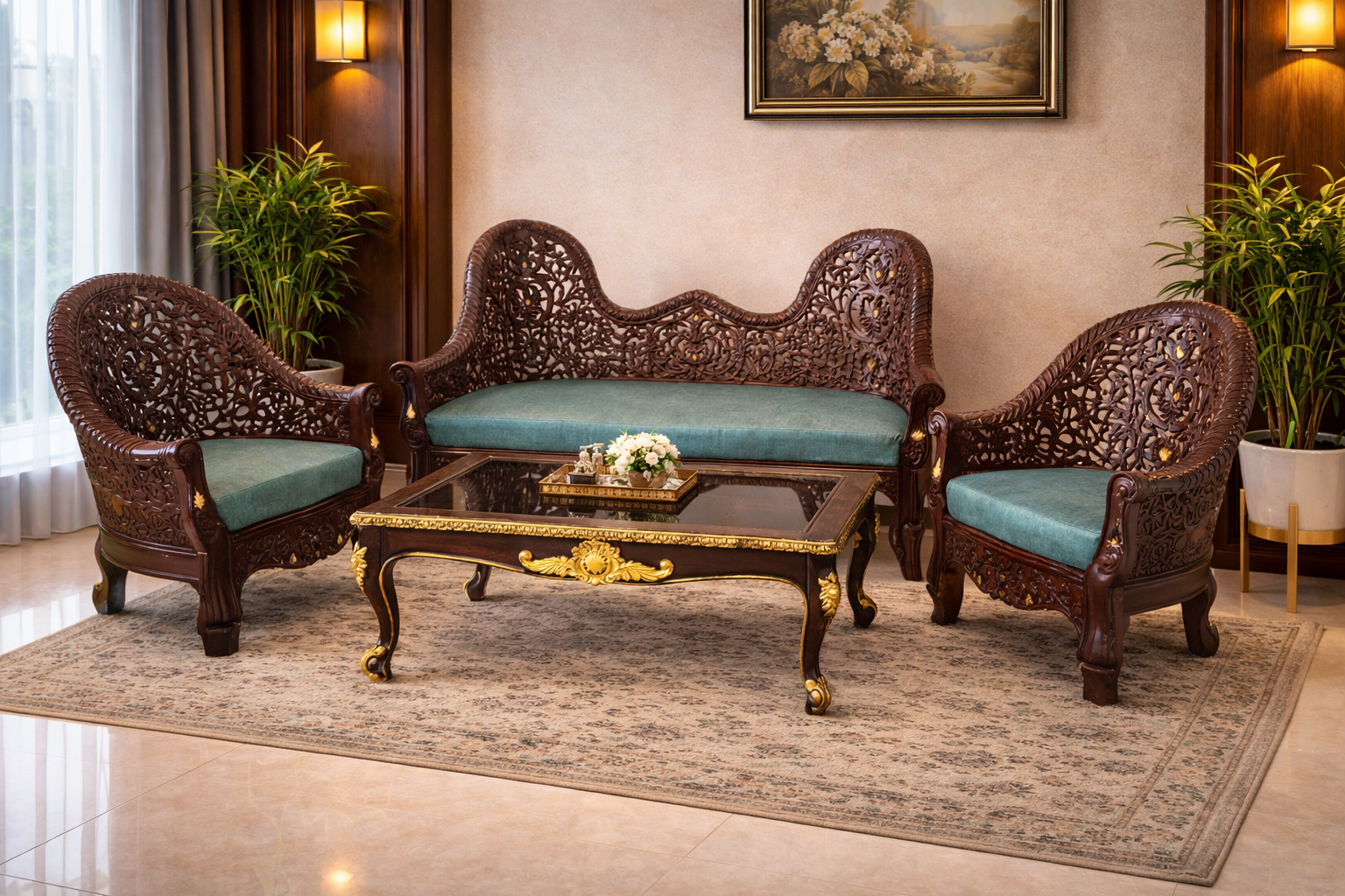 Kashmiri Sofa (Chocolate Color)