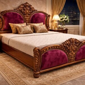 King Size Bed with Cushion – Royal Comfort & Premium Style